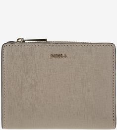 Серый кожаный кошелек с золотистой фурнитурой Babylon Furla