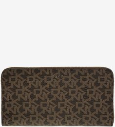Кошелек на молнии с монограммой бренда Dkny