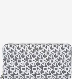 Кошелек на молнии с монограммой бренда Dkny