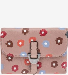 Кошелек из зерненой кожи Fauve Flower Print Coccinelle