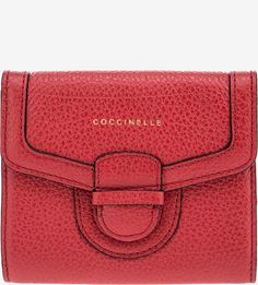 Красный кожаный кошелек на кнопке Vega Coccinelle