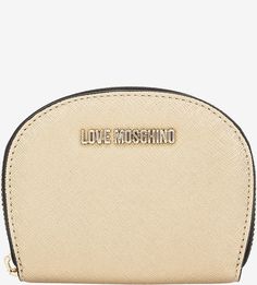Золотистый кошелек на молнии Love Moschino