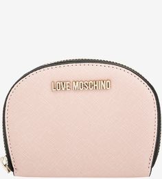 Розовый кошелек на молнии Love Moschino