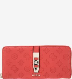 Красный кошелек с тремя отделами для купюр Guess