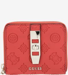 Кошелек красного цвета с металлическим декором Guess