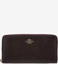 Кошелек из зерненой кожи на молнии Coach