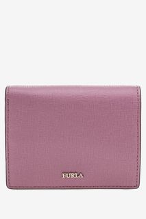 Розовое портмоне из сафьяновой кожи Babylon Furla