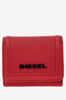 Красный кожаный кошелек Diesel
