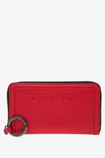 Кожаный кошелек красного цвета Diesel