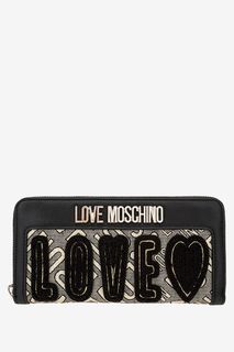 Текстильный кошелек с нашивками Love Moschino