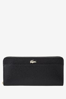 Черный кожаный кошелек Lacoste