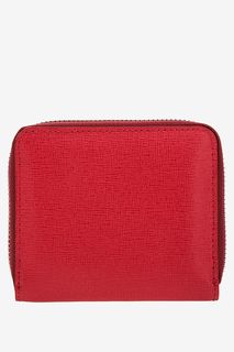Красный кожаный кошелек на молнии Lucca