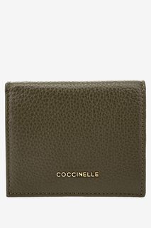 Кошелек цвета хаки из натуральной кожи Metallic Soft Coccinelle
