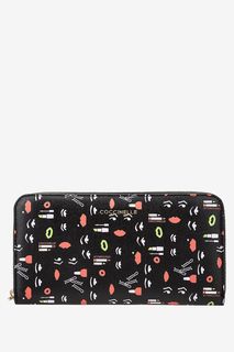 Кошелек из натуральной кожи с принтом Metallic Funny Face Print Coccinelle