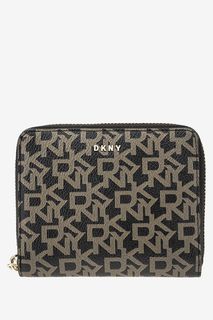 Кошелек на молнии с монограммой бренда Dkny