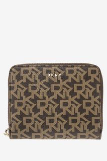 Кошелек на молнии с монограммой бренда Dkny