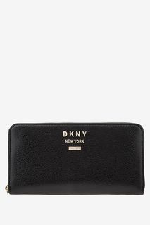 Кожаный кошелек с тремя отделами для купюр Dkny