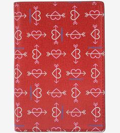 Красная кожаная обложка Travel Items Heart Print Coccinelle
