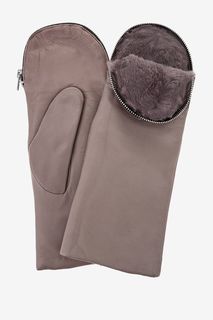 Кожаные варежки с меховой подкладкой Eleganzza
