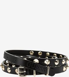 Узкий ремень с металлическим декором Guess