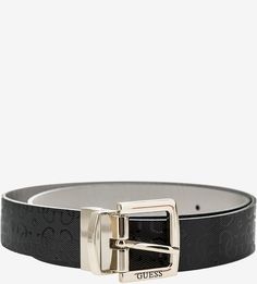 Двусторонний ремень с монограммой бренда Guess
