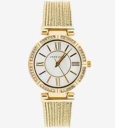 Часы с золотистым металлическим браслетом Anne Klein