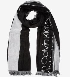 Черный палантин с логотипом бренда Calvin Klein Jeans