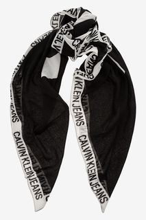 Черный платок с логотипом бренда Calvin Klein Jeans