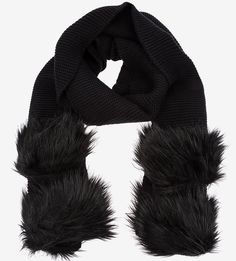 Черный вязаный шарф Armani Exchange