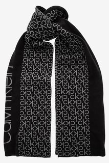 Хлопковый шарф с монограммой бренда Calvin Klein Jeans