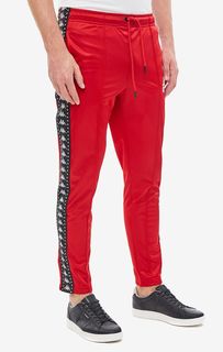 Спортивные красные брюки с лампасами Kappa