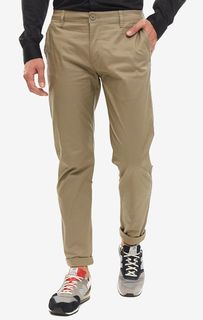 Бежевые зауженные брюки из хлопка Armani Exchange