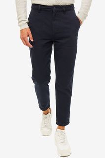 Синие хлопковые брюки зауженного кроя Tom Tailor Denim