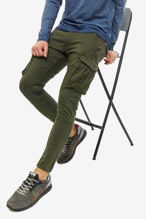 Хлопковые брюки карго цвета хаки Pepe Jeans