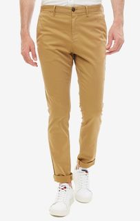 Хлопковые брюки чиносы бежевого цвета Tommy Hilfiger