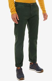 Зеленые хлопковые брюки чиносы Tom Tailor