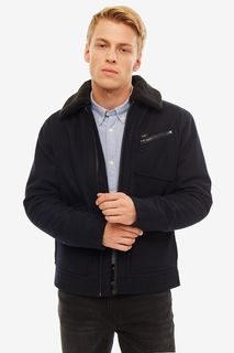 Синяя полушерстяная куртка с карманами Lee