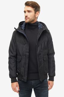 Черная куртка-бомбер с капюшоном Tom Tailor Denim