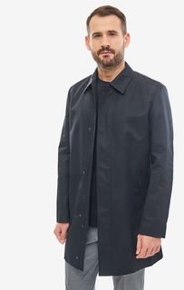 Черный плащ с застежкой на молнию и кнопки Hugo Boss