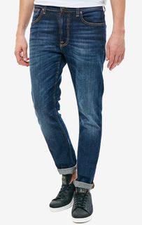 Зауженные джинсы синего цвета Lean Dean Nudie Jeans