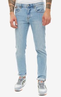 Синие зауженные джинсы с заломами Armani Exchange