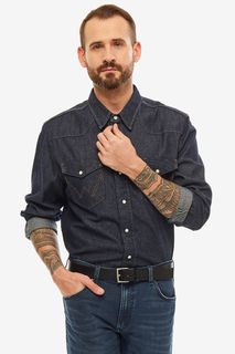 Синяя джинсовая рубашка прямого кроя Wrangler