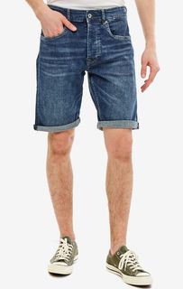 Синие джинсовые шорты с застежкой на болты Pepe Jeans