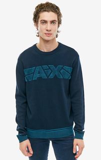 Синий джемпер из хлопка Armani Exchange