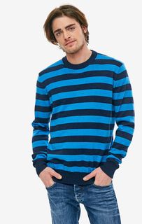 Синий хлопковый джемпер в полоску Pepe Jeans
