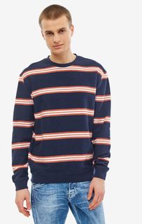 Синий хлопковый джемпер в полоску Pepe Jeans
