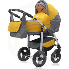 Коляска 2 в 1 Bart Plast FENIX LEN 07 серый-желтый