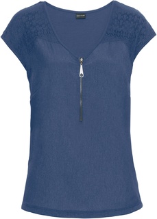 Футболка с кружевными вставками Bonprix