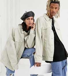 Светло-бежевая джинсовая oversize-куртка COLLUSION Unisex-Белый