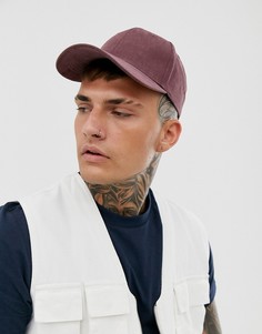 Хлопковая бордовая бейсболка ASOS DESIGN-Красный